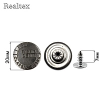 Пуговица джинсовая 20мм RS "CJ Fashion Denimr" №18 цв.черный никель