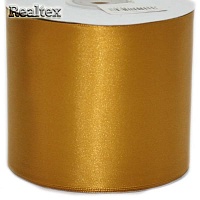 Лента атласная 75мм Realtex (32.9м) цв.140 под золото
