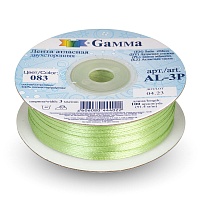 Лента атласная 3мм двухсторонняя Al-3P "Gamma" цв.083 св.зелёный