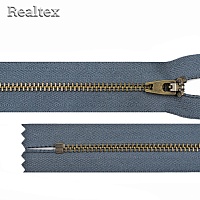 Молнии джинсовые JIN 4B бронза 20см Т.4, неразъёмная №1 (10шт) цв.309 тёмно-серый