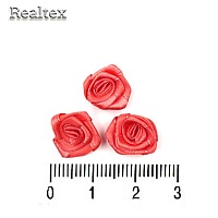 Розочки пришивные атласные Реалтекс R-2 цв.коралловый