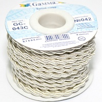Шнур витой GC-043C 4мм "Гамма" цв.042 молочный