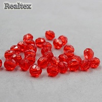 Бусины акриловые 3240  8мм (100гр) цв.04 красный