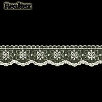 Кружево Реалтекс на сетке  33мм 4BE4015 (12м) цв.молочный