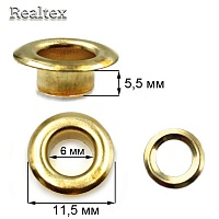 Люверсы № 4 (6мм) с кольцами цв.золото