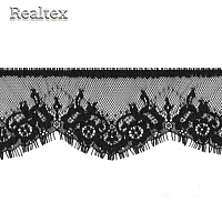  Кружево Realtex "реснички"  90мм 78783-1 (2шт*3м) цв.черный