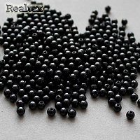 Бусины пластик Реалтекс  4мм (100гр) цв.002 черный