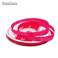 Лента атласная 6мм Realtex (27,4м) цв.044 малиновый