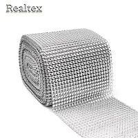  Тесьма-стразы (имитация) пластик  Реалтекс-24 цв.серебро