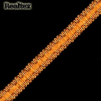 Тесьма вязанная отделочная с3729г17 12мм цв.ораневый/золото