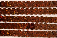 Пайетки на нитях плоские 6мм У  цв.50131 коричневый/галограмма