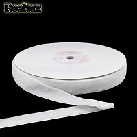 Лента бархатная люрекс 20мм 9626554 цв.белый/серебро