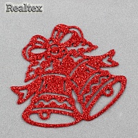 Набор "Колокольчики" из глиттерного фоамирана 65*70мм (3 шт) цв.красный