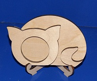 Заготовка для декорирования деревянная Фоторамка "Кот" на подставке 11см