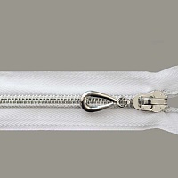 Молния витая декор. Т.5 50см разъемная замок N 5127 цв.белый/серебро