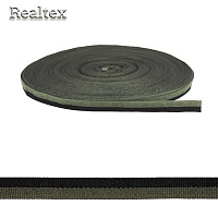 Тесьма лампасная Рубчик NET6710 10мм цв.хаки/чёрный 