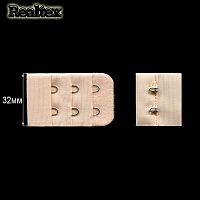 Застежка-крючки  Realtex 3х2 3,2см цв.бежевый