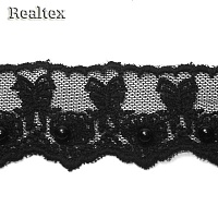 Кружево на сетке  35мм CLC 2716 цв.1 черный