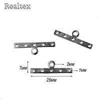 Держатель "Realtex" для 5 нитей 25*7мм (50шт) цв.черный никель