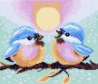Рисунок на канве МП №1221-1 "Две птички" 28х37см