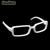 Очки без стекла прямоугольные пластик 26287 9см для игрушек цв.белый