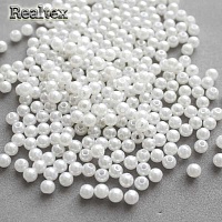 Бусины пластик Realtex  4мм под жемчуг (500гр) цв.33 белый