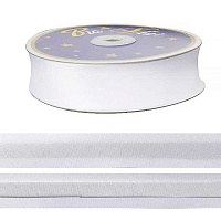 Косая бейка атласная 30мм (27,4м) цв.белый