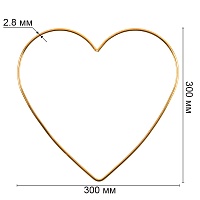 Каркас для макраме RKH-030 "Сердце" металл цв.золото
