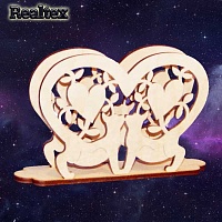 Заготовка для декорирования деревянная Салфетница "Влюбленные коты" 17см