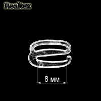  Крючок  Реалтекс  8мм пластиковый цв.прозрачный