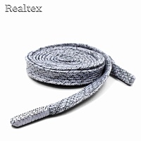 Шнур с наконечниками Realtex R- 1 плоский в крапинку шир.12мм 140см (10шт) цв.серый