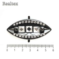 Украшение на прокол IA 26-19 60*25мм (металл) цв.черный никель 