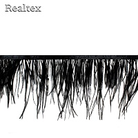 Перья на ленте Realtex Страус шир.15см цв.черный