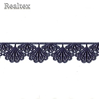 Кружево Realtex гипюр  50мм 8G8100 цв.темно-синий