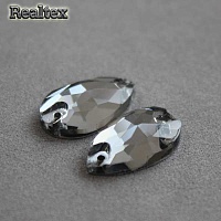 Стразы пришивные стекло капля 10,5*18мм Реалтекс цв.02 Grey 