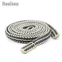 Шнур с наконечниками Realtex R- 4 плоский mix шир.12мм 140см (10шт) цв.серый/белый