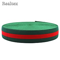 Резинка декоративная  40мм ET4005 мягкая (25м) цв.зелёный/красный