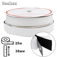 Липучка клеевая Realtex  38мм (25м) цв.чёрный