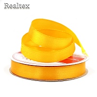 Лента атласная 12мм Realtex (27,4м) цв.025 желтый