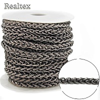 Цепочка декоративная RS 7мм (10м) цв.черный никель 