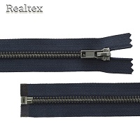 Молния металл Т.5 ZIP 5B 1замок  70см "Gamma" разъемная (5шт) цв.черный никель/318 т.синий