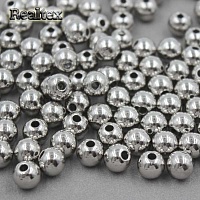 Бусины пластик Реалтекс 8мм Premium (500гр) цв.серебро