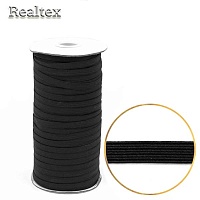Резинка-вздержка Realtex Тайвань  6мм (91м) цв.черный