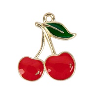 Подвеска "Zlatka" MFG №04  "Вишенки" 17*19мм (2шт) 
