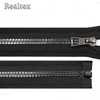 Молния трактор  Realtex R-16 декоративная Т.5 1замок 70см разъемная (зиг-заг) цв.черный/черн.никель