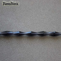 Бусины Реалтекс стеклянные граненые 4*12мм "Биконус" на нитях цв.18 т.синий