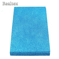 Фоамиран глиттерный Realtex 2мм цв.09 ярко-голубой