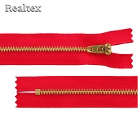 Молнии джинсовые JIN 4L латунь 16см Т.4 неразъёмная №1 цв.145 красный