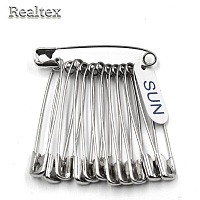 Булавки английские "Realtex" SUN №4 55мм цв.никель 