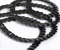 Пайетки на нитях плоские TBY-FLKU06-LB 6мм цв.М50 черный